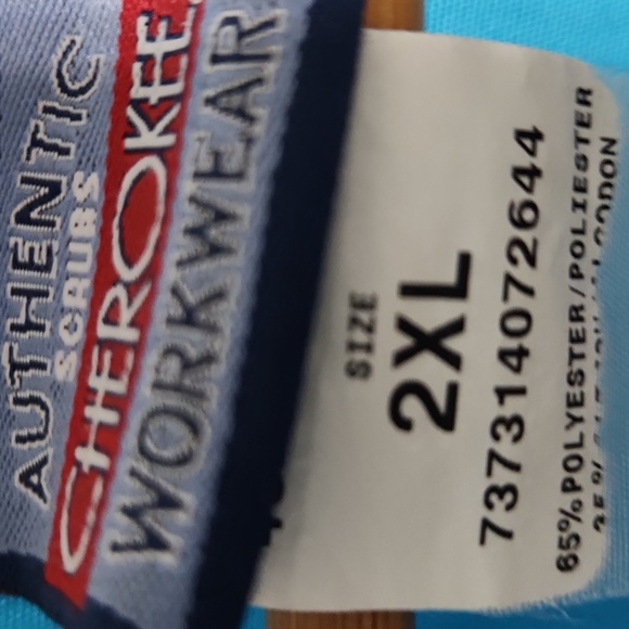 Cherokee size 2XL Teal Scrub top - Picture 2 of 9